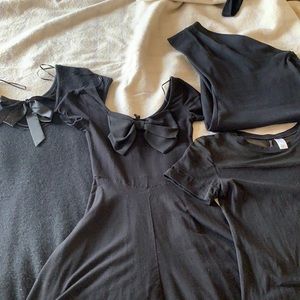 4 black dresses